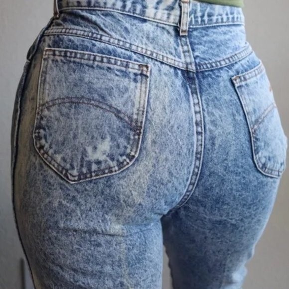 Chic Acid Wash High Waist Mom Jeans Sz 38" Waist x 29" Long - Picture 2 of 11